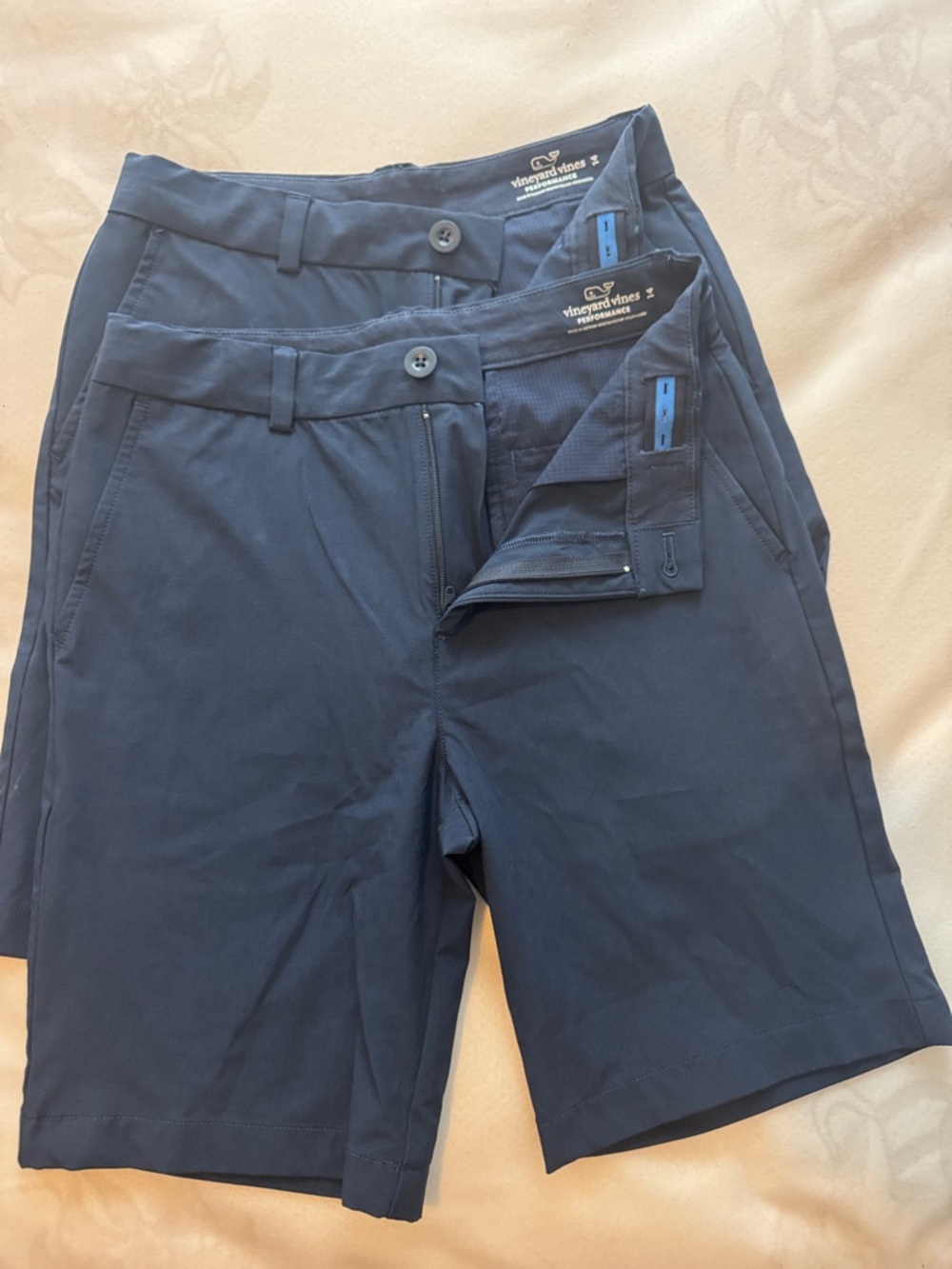 Vineyard Vines Navy Performance Kids Flat Front Shorts